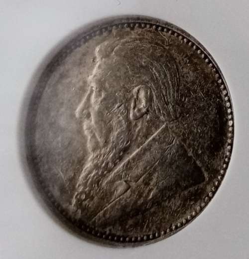 1897 ZAR Kruger silver sixpence NGC VF35
