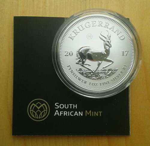 2017 Premium uncirculated 1oz silver Krugerrand in pouch with c.o.a