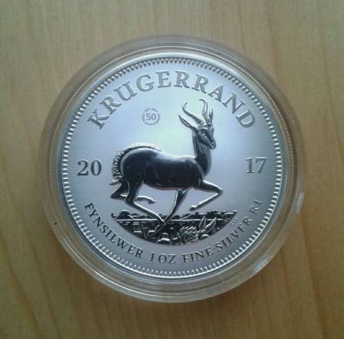 2017 Premium uncirculated 1oz silver Krugerrand in pouch with c.o.a