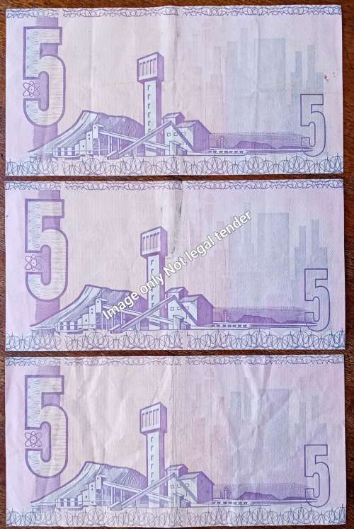 Set of x3 GPC de Kock 1980s R5 notes