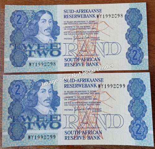x2 GPC de Kock 1980s unc replacement R2 notes in sequence