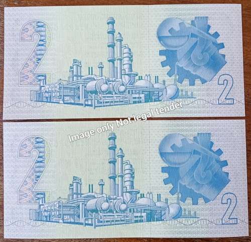 x2 GPC de Kock 1980s unc replacement R2 notes in sequence
