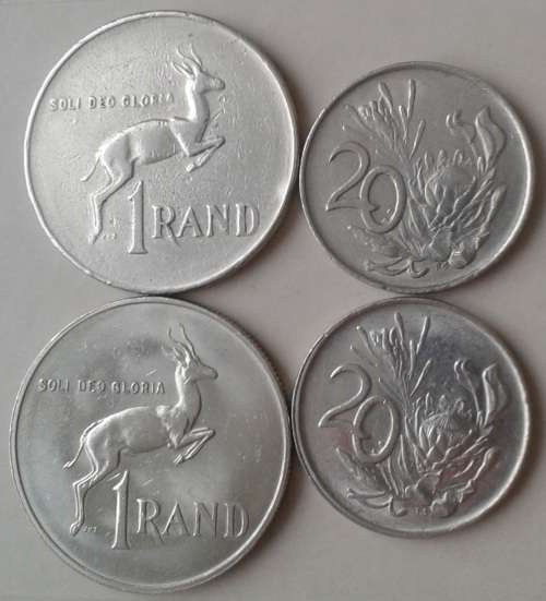 1977/1987 Nickel R1 and 20c set (4 coins)