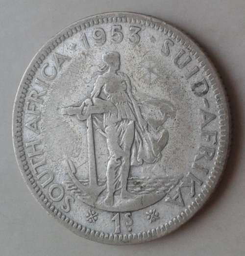 1953 Union silver shilling