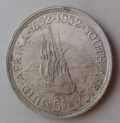 1952 Union silver 5 Shillings