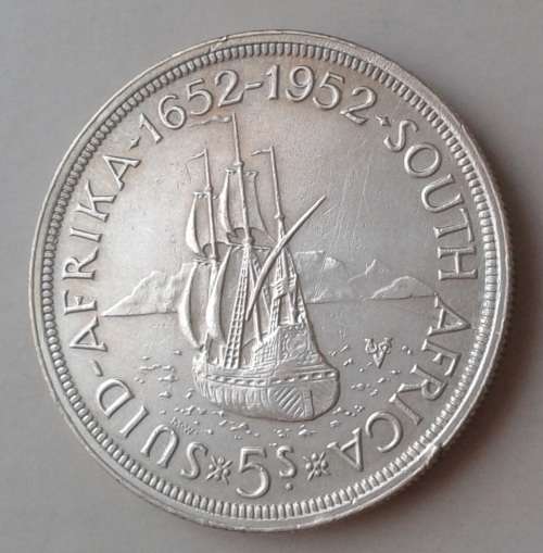 1952 Union silver 5 Shillings.