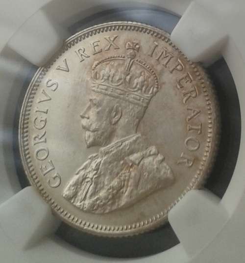 Excellent 1936 union silver shilling NGC Uncirculated Details