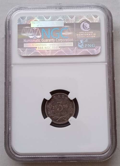 Nice 1893 ZAR Kruger silver tickey NGC XF40