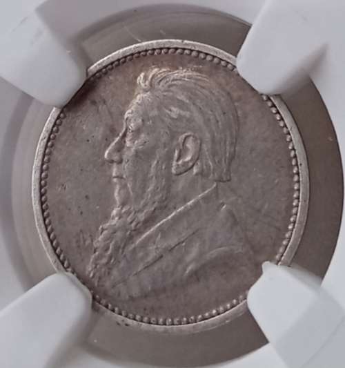 Nice 1893 ZAR Kruger silver tickey NGC XF40