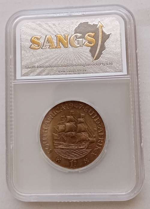 Scarcer 1947 union penny SANGS MS63