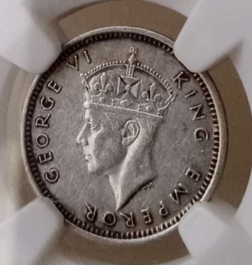 Scarcer 1939 Southern Rhodesia silver threepence NGC AU Details ( key date)