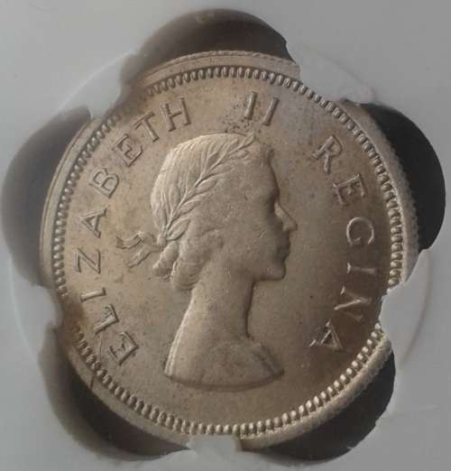 Nice 1958 union silver shilling SANGS AU58