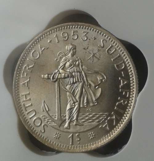 Nice 1953 Union silver shilling SANGS MS61
