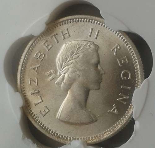 Nice 1953 Union silver shilling SANGS MS61