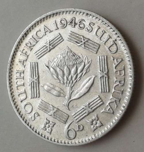 Extremely fine 1946 union silver sixpence