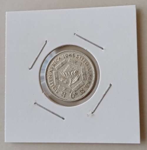 Nice 1945 union silver sixpence in XF