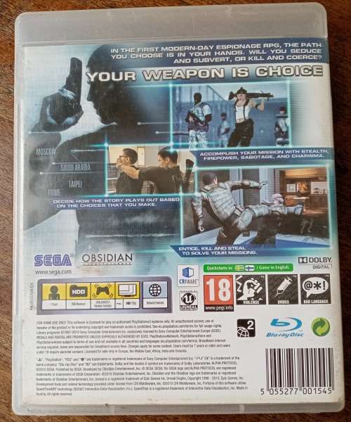 Alpha Protocol The Espionage RPG PS3