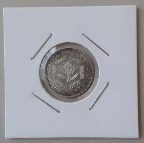 1952 Union proof silver sixpence