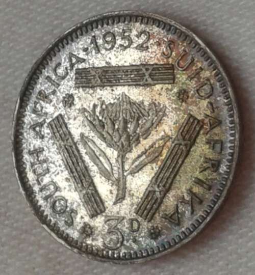 Toned 1952 union proof silver tickey