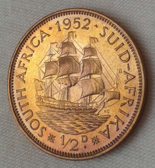 1952 Union 1/2 Penny in lustrous proof