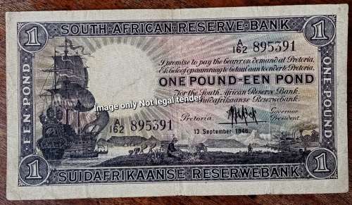 1946 M.H de Kock 1st issue 1 Pound note