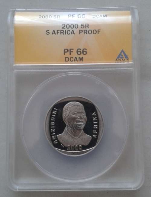 High grade 2000 Mandela R5 ANACS PF66 DCAM (Proof)