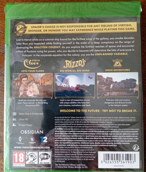 The Outer Worlds XBOX ONE (New & sealed)