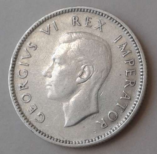 Higher grade 1947 union silver sixpence