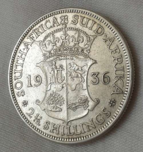 Nice 1936 union silver 2 1/2 Shillings in XF