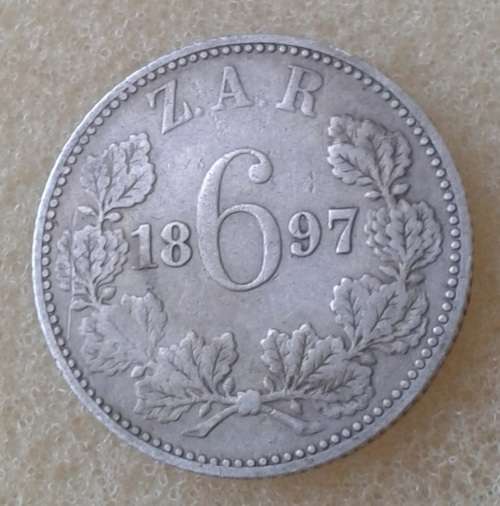1897 ZAR Kruger silver sixpence