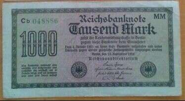 1922 German 1000 Mark note