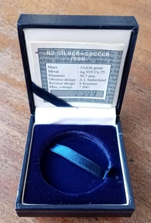 Empty S.A Mint box for encapsulated 1996 AFCON pf silver R2/Krugerrand incl.coa