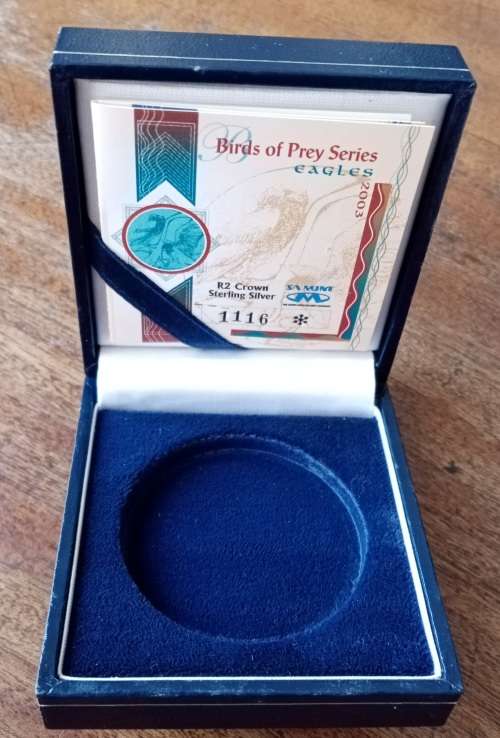 Empty S.A Mint box for encapsulated 2003 Eagles pf silver R2/Krugerrand with coa