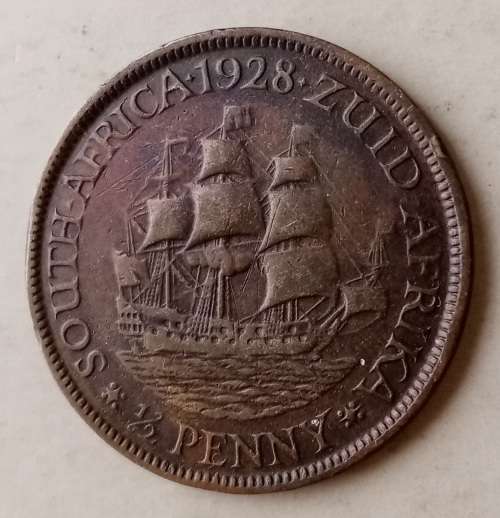 1928 Union 1/2 penny