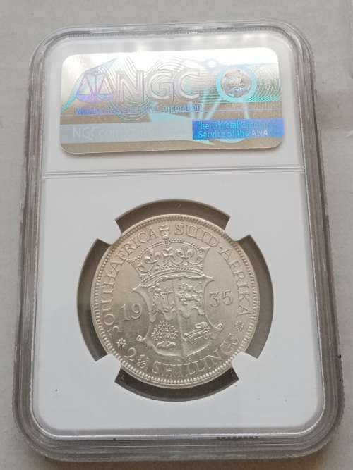 High grade 1935 union silver 2 1/2 Shillings NGC XF45