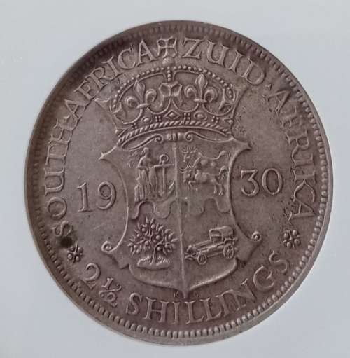 Higher grade 1930 union silver 2 1/2 Shillings NGC XF45