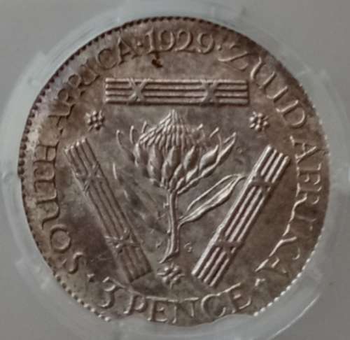 High grade 1929 union silver tickey SANGS AU53