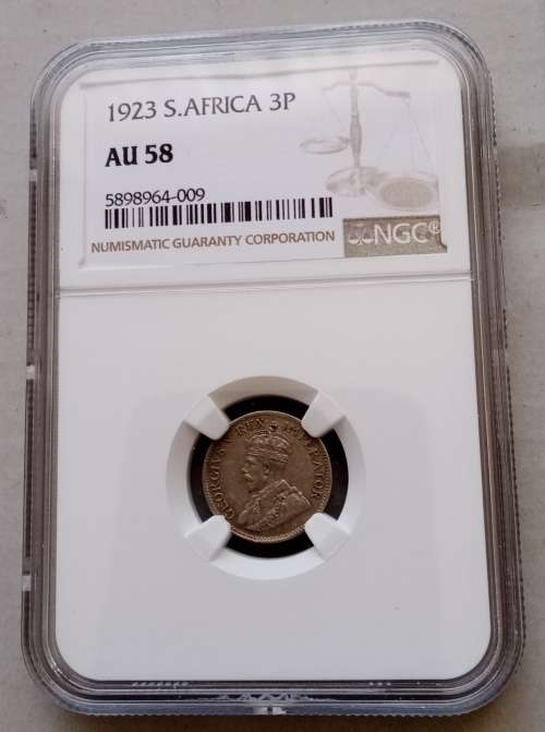 High grade 1923 union silver tickey NGC AU58 (Almost mint state)