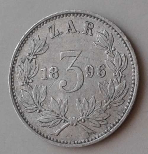 Encapsulated 1896 ZAR Kruger silver tickey