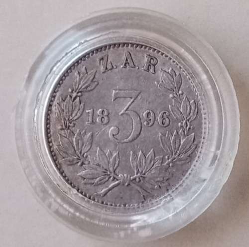 Encapsulated 1896 ZAR Kruger silver tickey