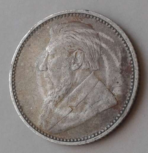 Encapsulated 1896 ZAR Kruger silver sixpence