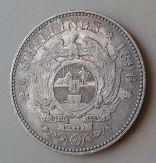 Nice encapsulated 1896 ZAR Kruger silver 2 1/2 Shillings