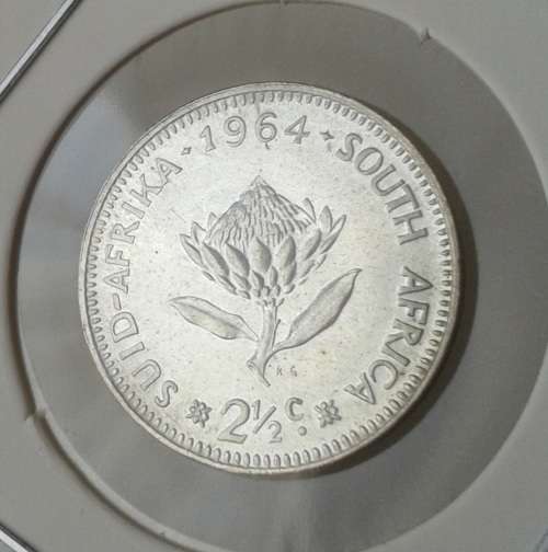 Scarce 1964 republic silver 2 1/2c in lustrous uncirculated (low mintage).