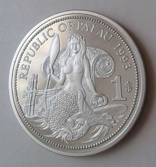 Scarce 1993 Palau proof coloured $1 (Marine Life Protection)