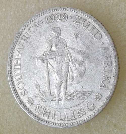 1929 union silver shilling.