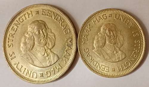 1964 Republic 1c and 1/2c set in lustrous AU+