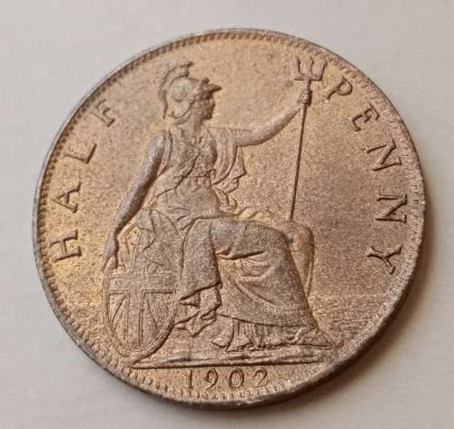 Extremely fine 1902 British half penny