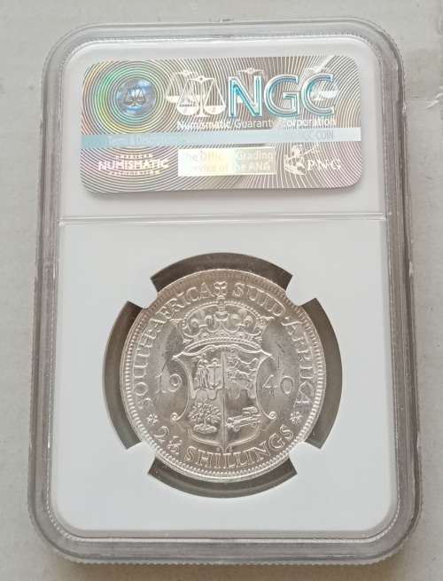 Nice 1940 union silver 2 1/2 Shillings NGC MS63