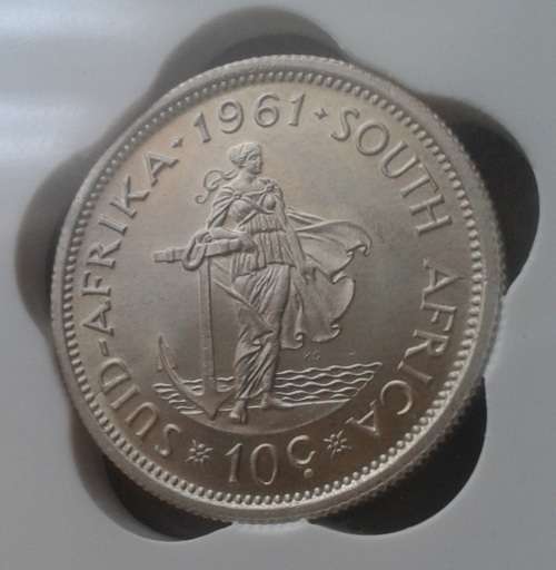 1961 Republic silver 10c SANGS MS63