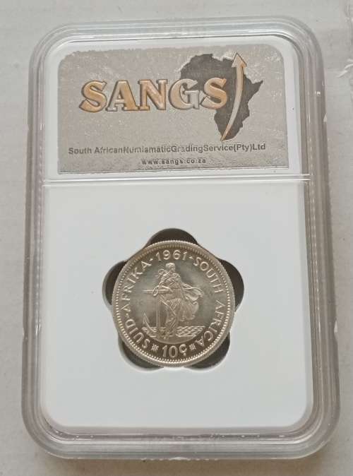 1961 Republic silver 10c SANGS MS63